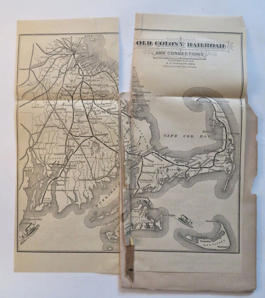 Old Colony Railroad Hotels & Restaurants 1876 pictorial tourist guide w/ RR map