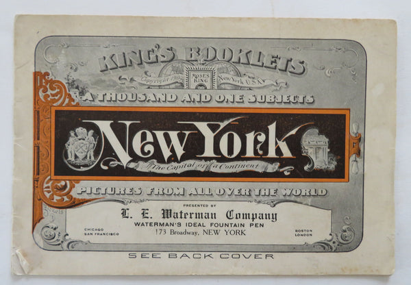 New York City Souvenir View Album Skyline Street Views 1904 Waterman Pen booklet