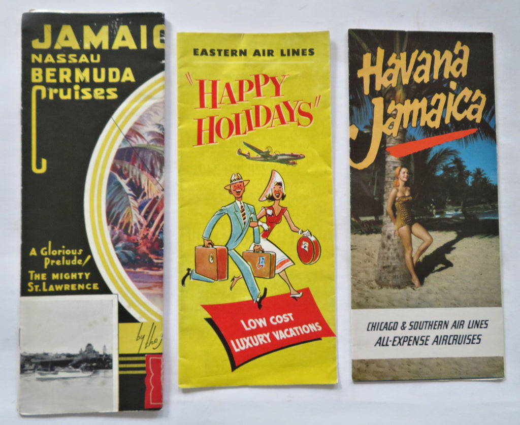 Florida Jamaica Hawaii Nassau Bermuda c. 1930's-50's travel brochures lot x 3