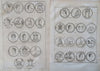 Roman Medals & Coins Numismatics c. 1770 Lot x 15 Humblot engraved prints