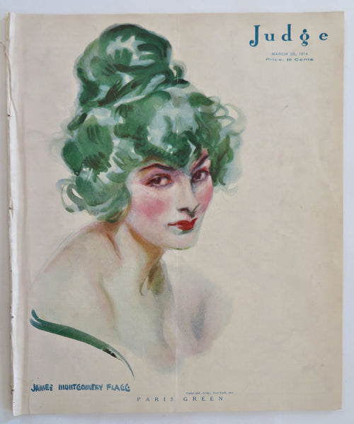 James Montgomery Flagg 1914 Judge magazine Female Portrait Cover full issue