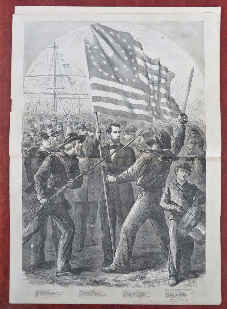 Abe Lincoln Rally to the Flag Harper's Civil War newspaper 1864 complete issue