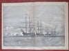 Compromise w/ South Sherman Farragut fleet Nast 1864 Harper's Civil War nwsppr.