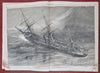 U.S.S. Richmond Mobile AL Naval Warfare 1864 Harper's Civil War newspaper