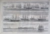 William T. Sherman Equestrian print Navy ships 1864 Harper's Civil War newspaper