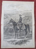 William T. Sherman Equestrian print Navy ships 1864 Harper's Civil War newspaper