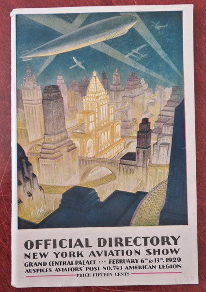 New York Aviation Show Official Directory Amelia Earhart 1929 souvenir booklet