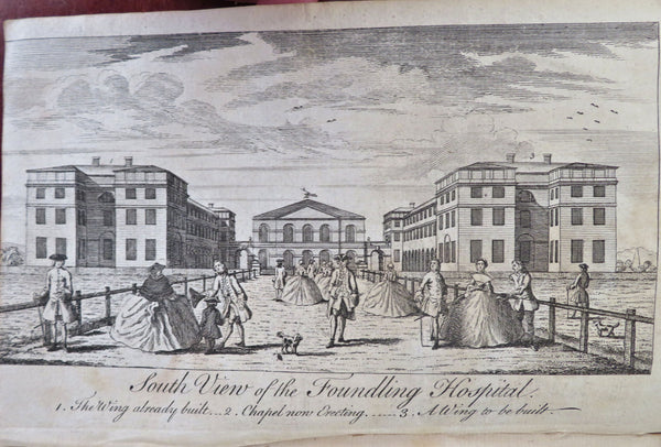 Foundling Hospital view Egyptian Obelisks Native Americans 1748 London mag.