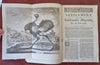 Ostrich engraving + 8 Coats of Arms English Peerage plates 1748 rare London mag.