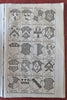 Ostrich engraving + 8 Coats of Arms English Peerage plates 1748 rare London mag.