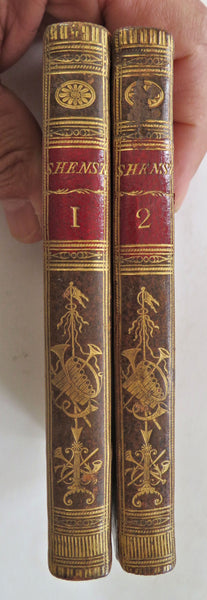 William Shenstone Collected Poems 1778 beautiful gilt leather bindings 2 vol set