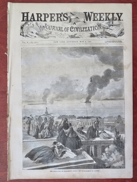 Fort Sumter Bombardment Charleston NYC troops 1861 Harper's Civil War newspaper