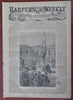 Charleston S.C. Fort Sumter birds-eye view 1861 Harper's Civil War newspaper