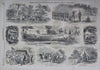 Winslow Homer U.S. Arsenal Mass. Seat of War birds-eye 1861 Civil War newspaper