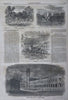 Winslow Homer U.S. Arsenal Mass. Seat of War birds-eye 1861 Civil War newspaper