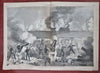 Fort Sumter view & map Bombardment Abe Lincoln 1861 Harper's Civil War newspaper