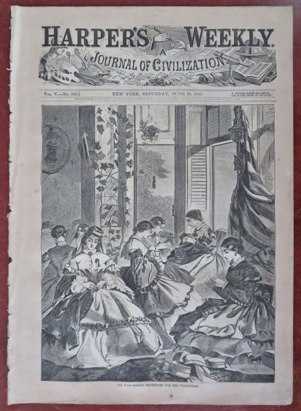Winslow Homer Knitting Circle Women cover 1861 Harper's Civil War newspaper
