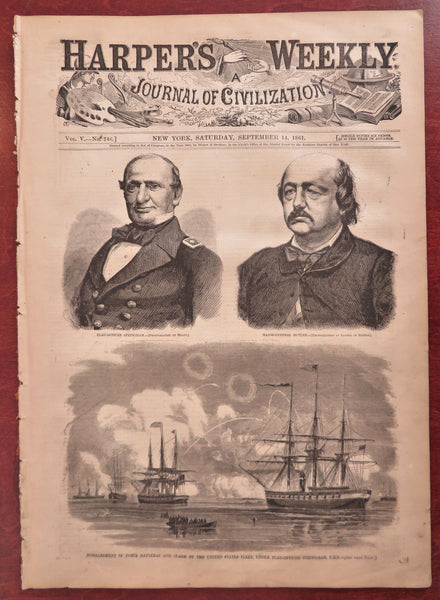 Ben Butler Southern Expedition Harper's Civil War Sept. 1861 complete newspaper