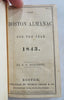 Boston Almanac 1843 Period Advertising City & Business Directory City Plan