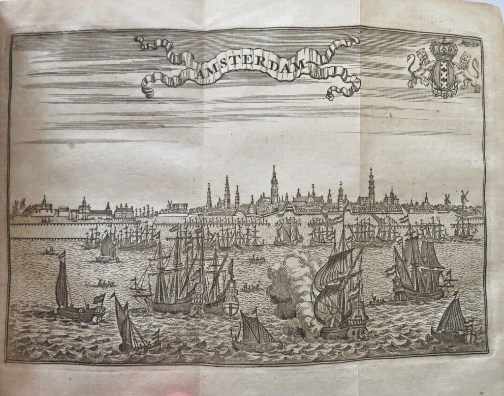 Amsterdam Holland 1753 City Visitor's Guide 29 views pictorial leather book