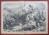 Black Soldiers Battle Scene Nast Minie Rifle 1863 Harper's Civil War newspaper