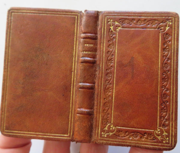 Catholic Parishioner French Christianity c. 1900 near miniature leather book