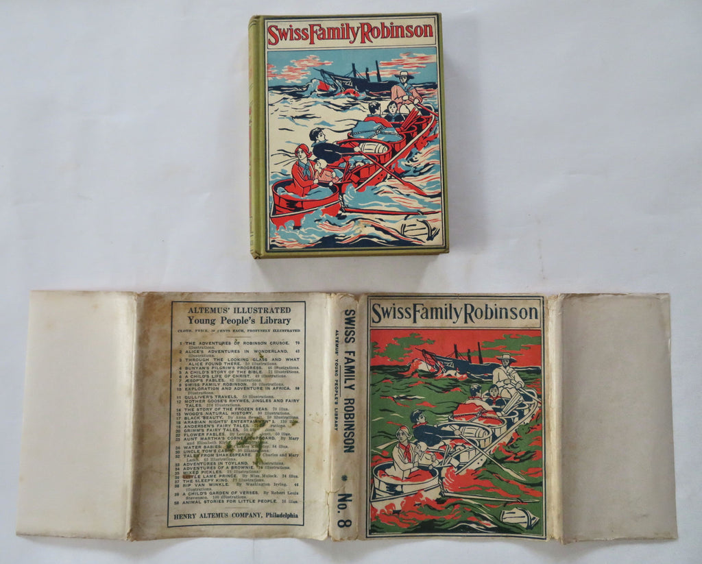 Swiss Family Robinson Children's Story 1899 pictorial book w/ dust jacket
