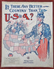 Uncle Sam U.S. cartoon Map American Patriotic Sheet Music 1912 pictorial cover