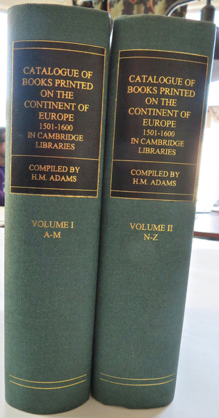 Adams Bibliography Rare 16th Century Books 1967 Cambridge University 2 vol. set