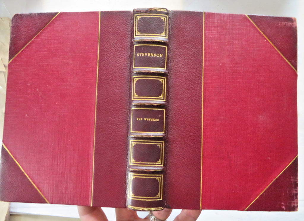 The Wrecker 1920 Robert Louis Stevenson lovely Scribners leather book