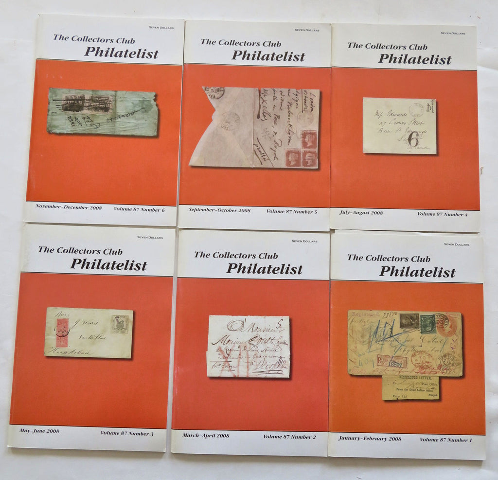 Collector's Club of NY Philatelist 2008 Lot x 6 Complete Year's Run rare Stamps