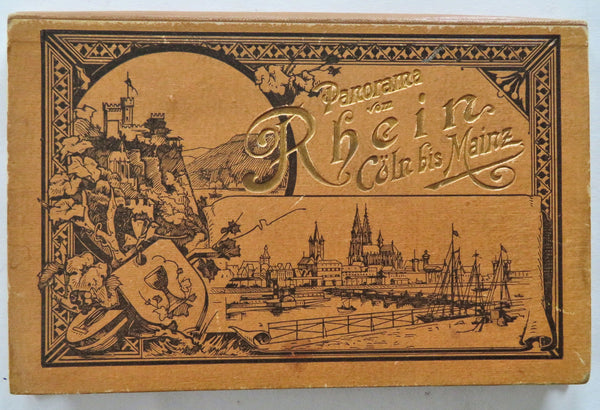 Rhine River Panorama Cologne Mainz Decorative Vignettes c. 1895 souvenir album