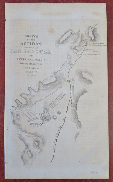 Battle of San Pasqual Mexican-American War California 1848 battle map troop plan