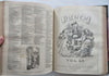 Punch Magazine 1866 U.K. w/ many fine wood engravings wonderful old leather book