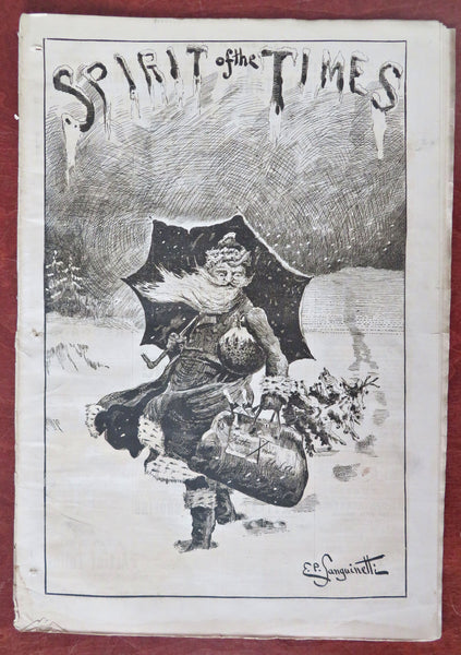 Santa Claus great cover Spirit of Times 1883 Field Sports Racing rare newspaper