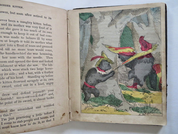 Robber Kitten cats kittens c. 1850's rare hand colored juvenile book 8 plates