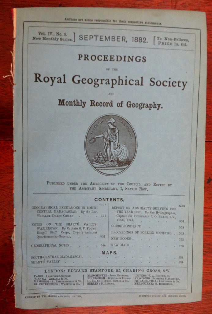 Madagascar Shaktu Valley Admiralty 1882 Stanford Geographical magazine w/ maps