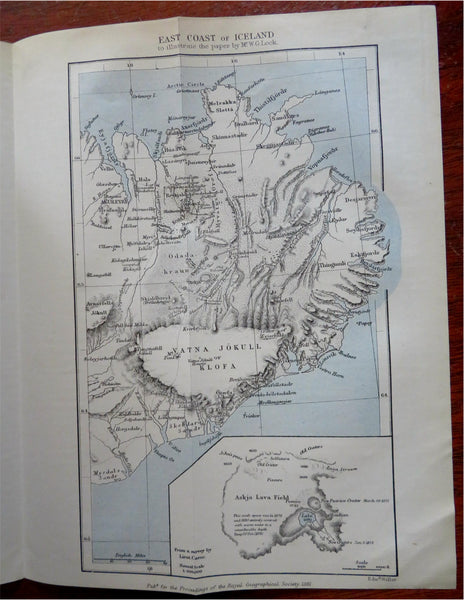 Iceland Icelandic Askja Volcano Andes Mountains 1881 Stanford Geographical maps