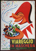 Italy Viareggio Maschere Carnevale program 1952 beautiful cover art period ads