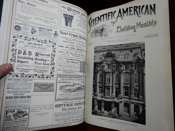 Scientific American Building Monthly 1902 Architecture 12 issues large book