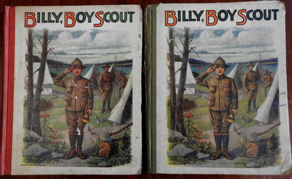 Billy Boy Scout 1916 lot of 2 copies illustrated children's book camping fishing