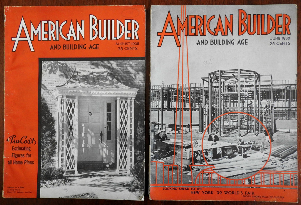 American Builder Magazine Lot Of 2 Trade Magazines 1938 Architectural Brian Dimambro 