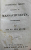 Massachusetts rare pocket map in case 1839 Howland population stats booklet