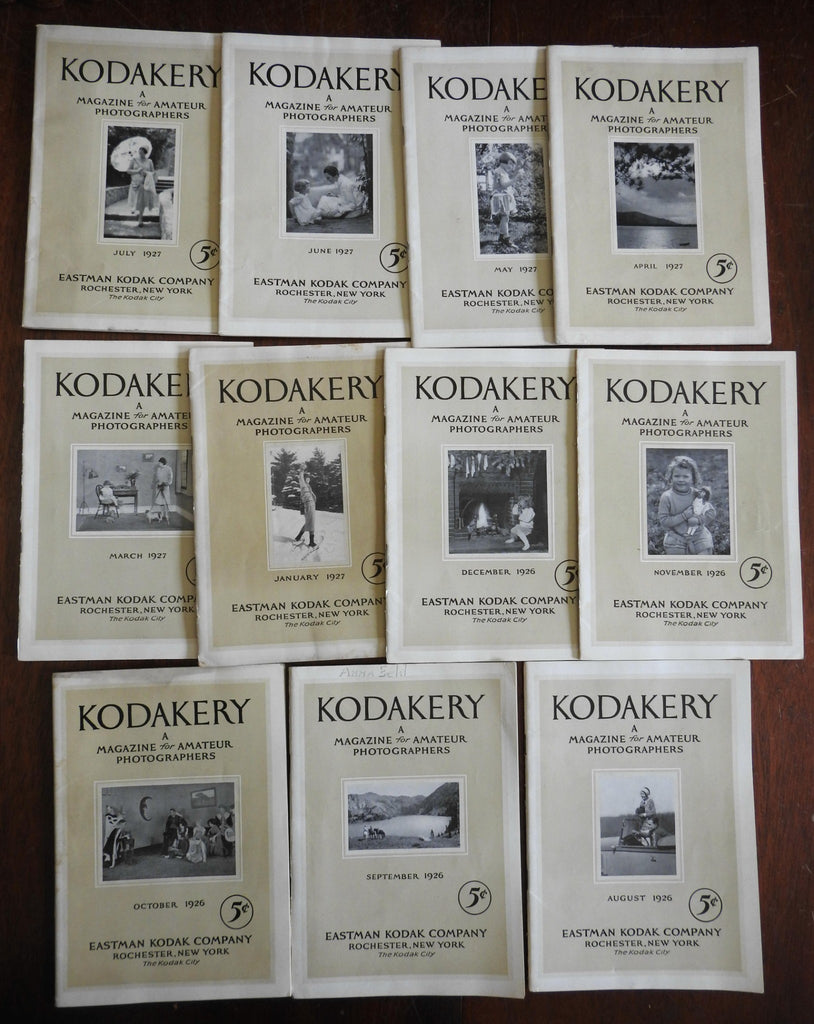 "Kodakery" Amateur Photography 1926-1927 monthly periodical 11 issues Kodak Co.