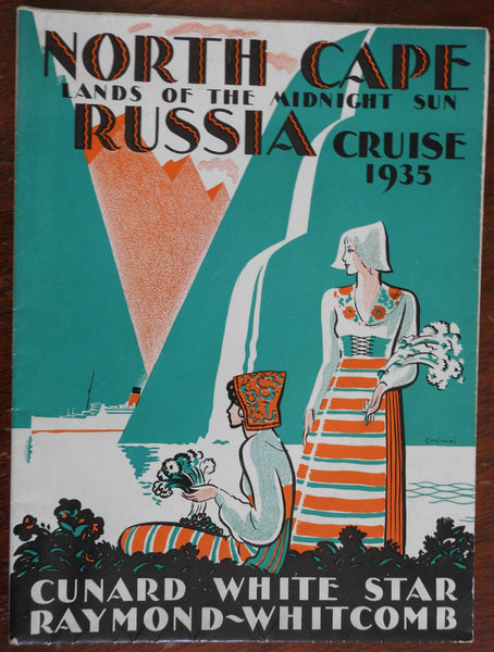 Russia North Cape Russian Cruise 1935 art deco illustrated travel brochure