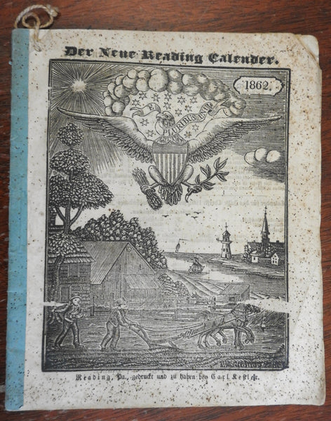 Reading Pennsylvania German almanac 1862 illustrated calendar Pennsylvania Dutch