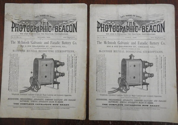 The Photographic Beacon 1886 photography trade magazine 2 issues stereopticon