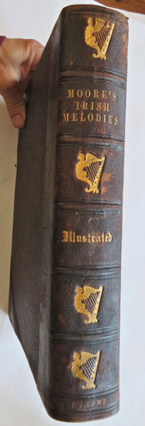 Moore's Irish Melodies Ballads Songs Lyrics & Music 1879 monumental leather book