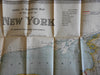 New York State Map scarce 1925 large folding map legislature cloth binding