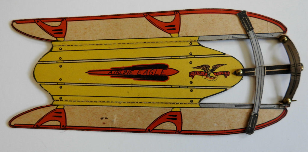 Airline Eagle Sled Paper Model Toy c. 1930's hand made give-a-way premium